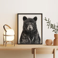 Black Bear Portrait  - Rigid Framed Canvas