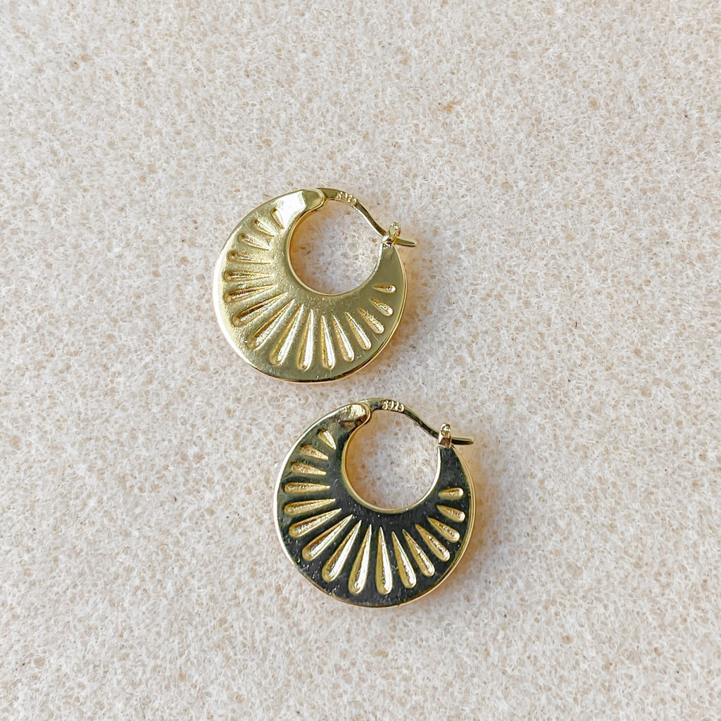 Textured hoops in sterling silver plated
 or 18K | HÉLIA | LUNAKI DESIGN